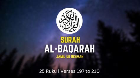 Surah Al Baqarah Ruku 25 Verses 197 To 210 Quran Recitation With