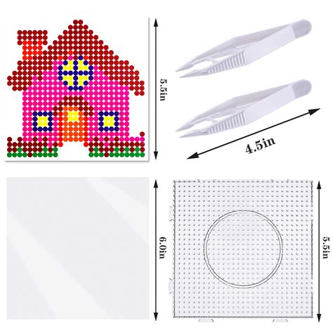 Perler Clear Pegboards Set 4 Pack Big Clear Plastic Pegboards Fuse Beads Pegboards For Perler