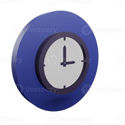 3 D Illustration Of Clock Icon 34763041 Png