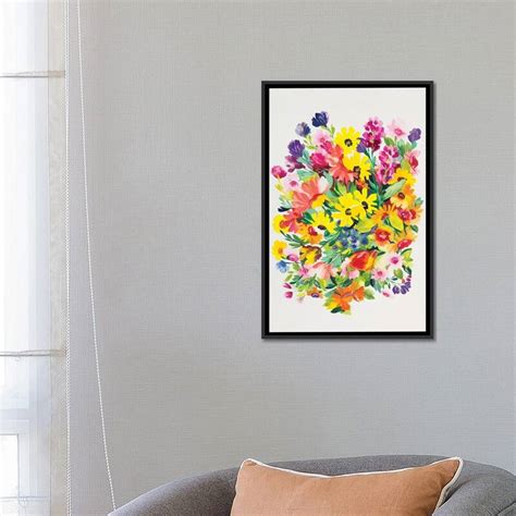 Icanvas Snapdragons And Zinnias By Kim Parker Framed Bed Bath