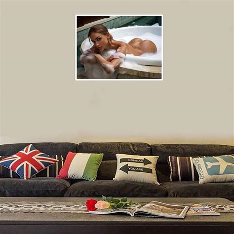 Naked Woman In Bath Wall Art Modern Aesthetic Art Canvas Prints Bedroom Bathroom Porn Poster