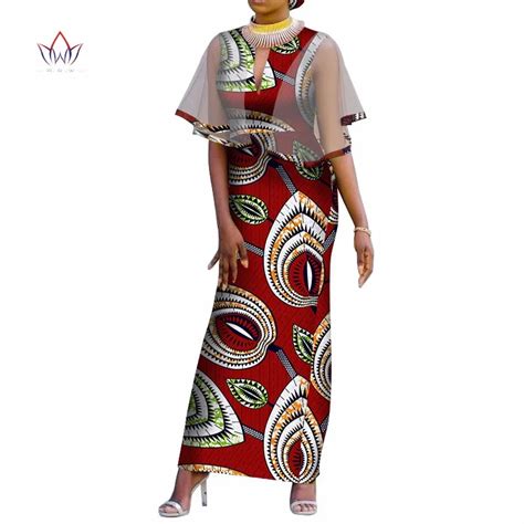 Africa Dresses For Women Summer Sexy V Neck Collar Africa Print