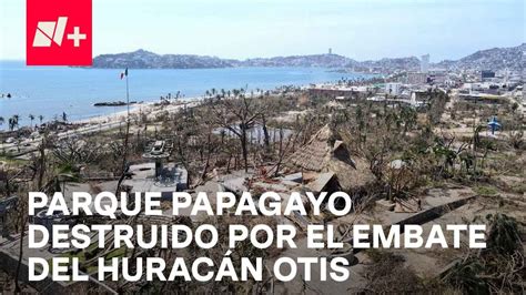 Huracán Otis en Acapulco así luce la destrucción del Parque Papagayo