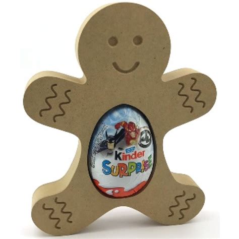 Kinder Egg Holder Gingerbread Man Freestanding MDF Lorna Jayne