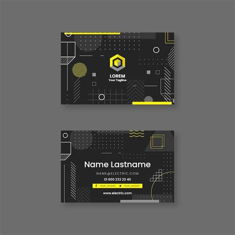 Premium Vector | Dark electrician business card template