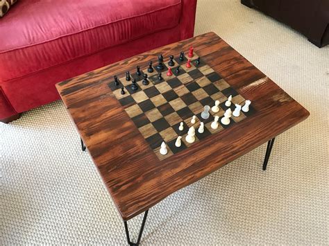 Chess Coffee TableReclaimed Wood Handcrafted | Etsy