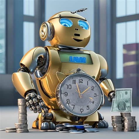A Conceptual Image Depicting a Robot Counting Money, AI Saves Time and ...