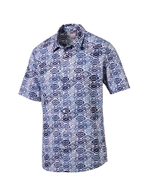 Puma Aloha Woven Mens Button Down Golf Shirt 57463001 New 2018 Pick