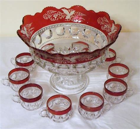 Kings Crown Glass U S Glass Co Orange Bowl Cranberry Glassware Carnival Glassware