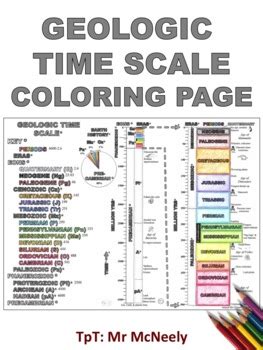 Geologic Time Scale Coloring Page By Mr Mcneely Tpt