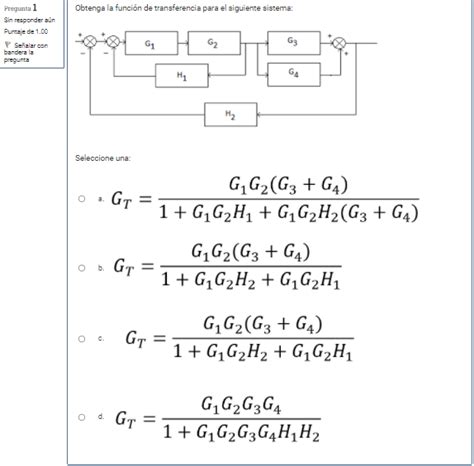 Solved Obtenga la función de transferencia para el siguiente Chegg