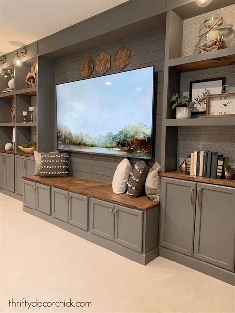 How To Create Custom Diy Built Ins With Stock Cabinets Thrifty Decor