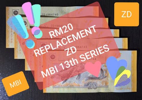 Malaysia RM20 ZD REPLACEMENT Note UNC MBI 13th Series Banknotes Lazada