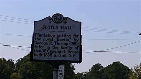 Scotch Hall Historical Marker Updated January Us Nc