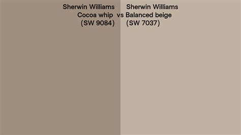 Sherwin Williams Cocoa Whip Vs Balanced Beige Side By Side Comparison