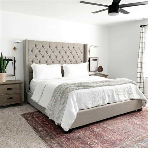 Gray Tufted Headboard in Classic Bedroom - Soul & Lane