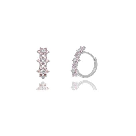 Flower Cz Huggie Earring 14k In 2022 Huggies Earrings Earrings