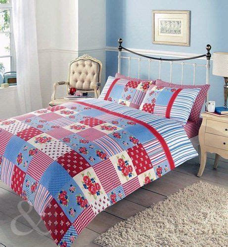 Just Contempo Patchwork Duvet Cover Set Double Red Duvet Cover Sets