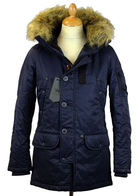 Spiewak Retro Mod Waxed N B Snorkel Parka Jacket In Navy