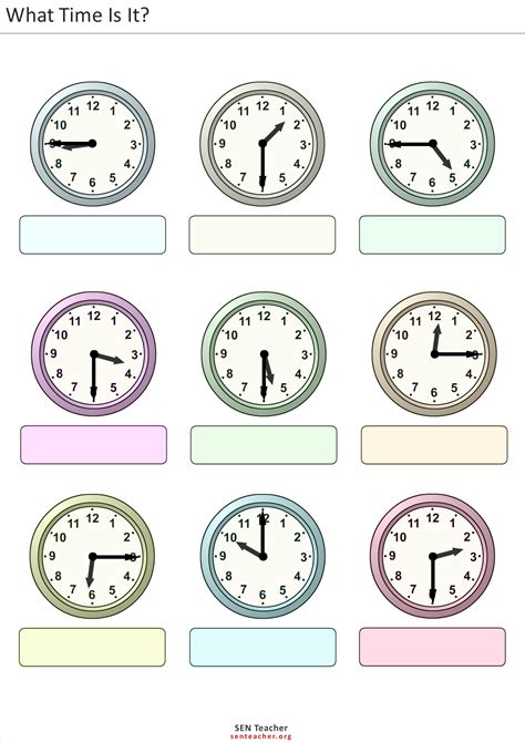 Clock Worksheets