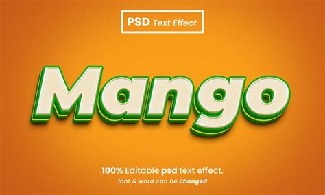 Premium Psd Mango D Editable Psd Mango Text Effect