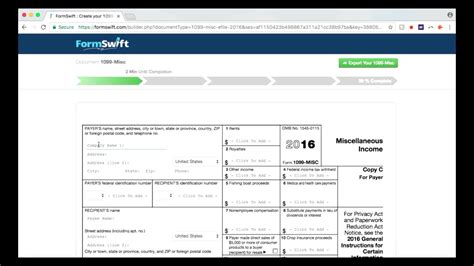 Misc Tax Form Complete Your Form Online With Formswift Youtube