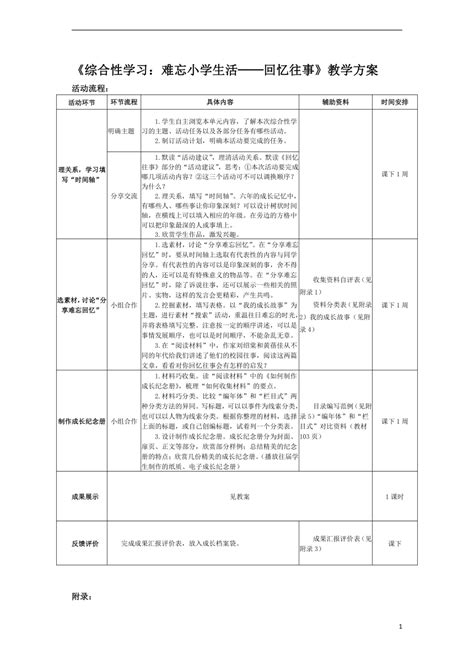 语文 统编版小学语文六年级下册 《综合性学习：难忘小学生活—回忆往事》任务单 学案下载预览 二一课件通