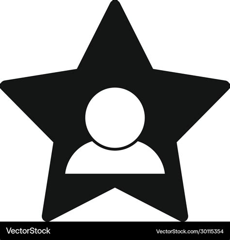 Avatar star celebrity icon simple style Royalty Free Vector