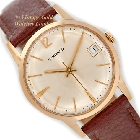 Garrard Automatic 9ct 34mm 1968 with Box | Vintage Gold Watches