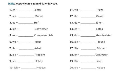 Wpisz Odpowiednie Zaimki Dzier Awcze Brainly Pl