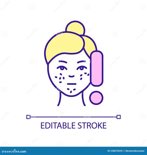 Enlarged Pores on Face Treatment RGB Color Icon Stock Vector