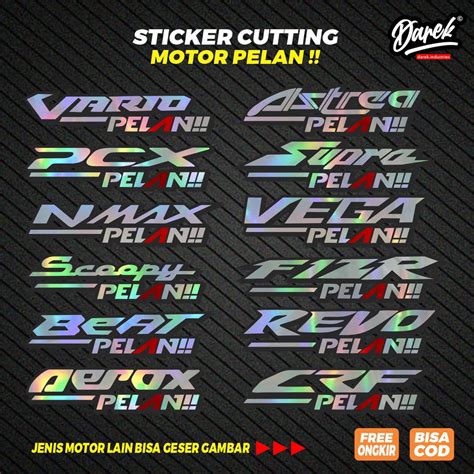 Jual Stiker Variasi Motor Pelan Sticker Vario Pelan Beat Mio Pcx