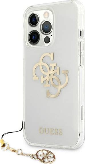 Guess 4G Charms Collection Back Cover Πλαστικό Διάφανο Χρυσό iPhone 13