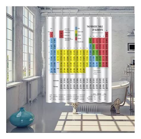 Cortina De Ducha Duradera Con Tabla Periódica De Elementos Meses sin