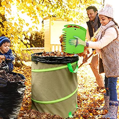 Colwelt Sacs à feuilles pliables de 47 gallons avec fond rigide sac de