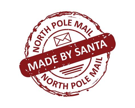 Premium Vector | North Pole mail made by Santa grunge rubber stamp ...