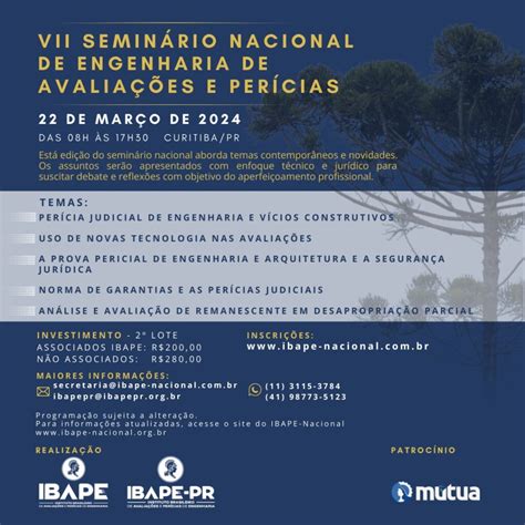 IBAPE Nacional VII Seminário Nacional de Engenharia de Avaliações e