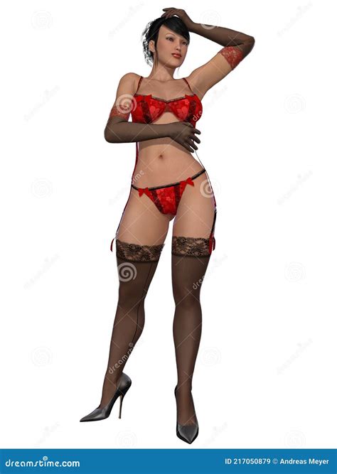 Curvy Model With Lingerie Stock Illustration Illustration Of Lady