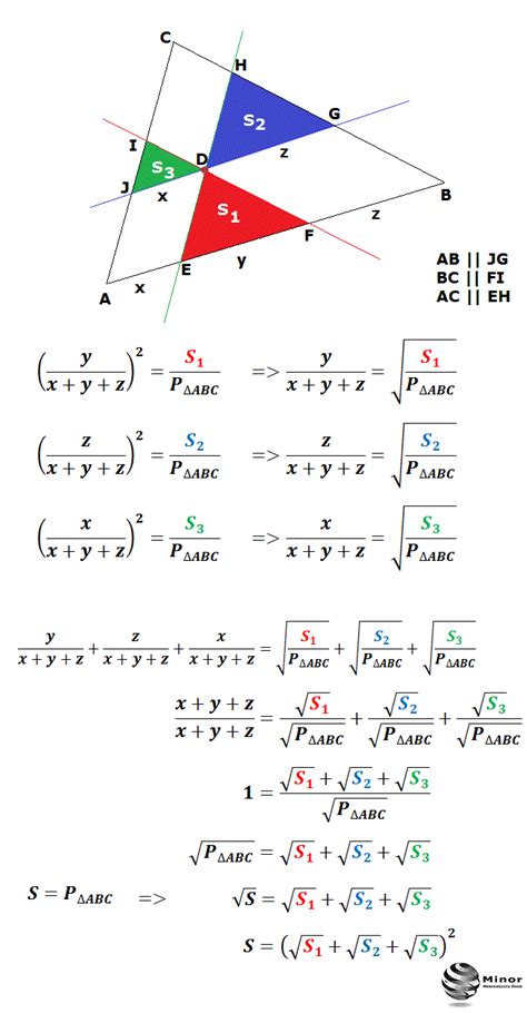 Blog matematyczny Minor Matematyka Pole trójkąta wyznaczone poprzez pola