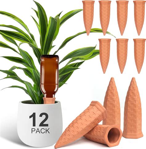 Amazon Baxrou Plant Self Watering Stakes 12 Pack Terracotta