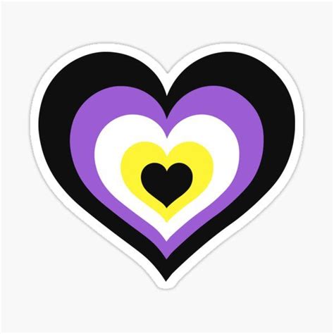 Non Binary Pride Flag Heart Shape Sticker For Sale By Laurenbasamot