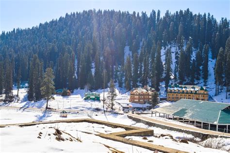 Premium Photo | Himalaya mountain at Kashmir Snow village at Gulmarg in ...