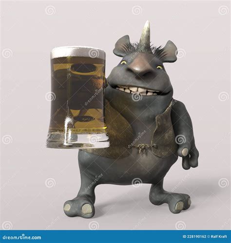 3d Illustration Of A Cute And Funny Cartoon Kobold Invitation To A