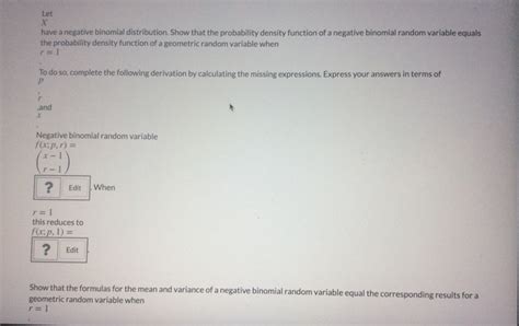 Solved Let Have A Negative Binomial Distribution Show That