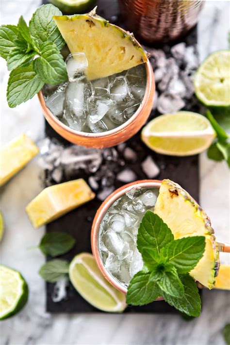 Fresh Pineapple Mint Moscow Mules Good Life Eats