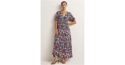 Boden Tiered Jersey Maxi Tea Dress Nvy Size R Lyst