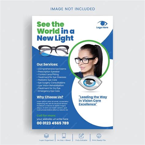 Premium Vector | Eye clinic flyer or poster print template and medical ...