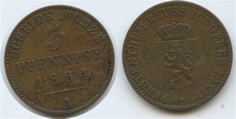 Reuss Schleiz J Ngere Linie Pfennig A Berlin G Heinrich