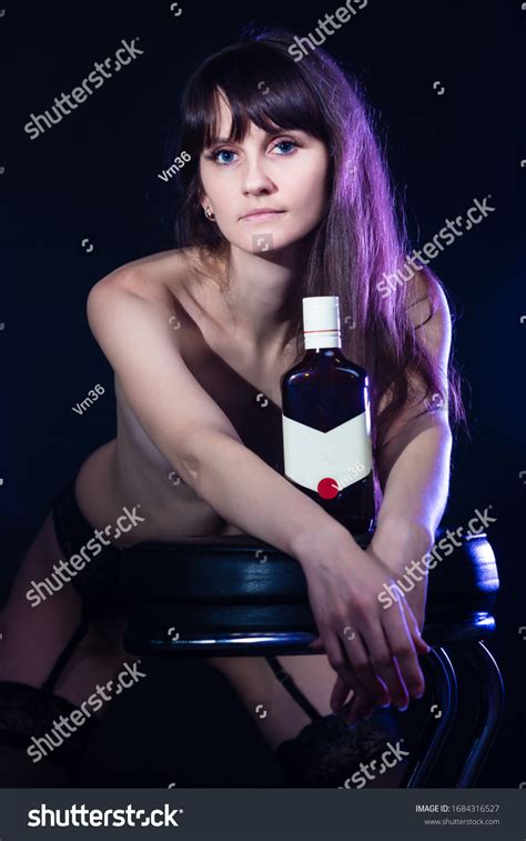 Naked Girl Glass Bottle Whiskey Girl Stock Photo 1684316527 Shutterstock