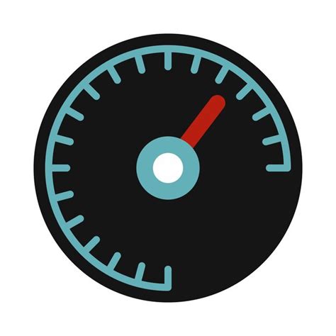 Premium Vector Black Speedometer Icon In Flat Style On A White Background